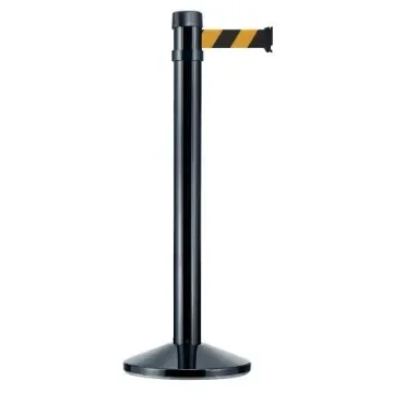Viso Black Aluminium Barrier Post, 4m, Black, Yellow Tape - RS4BKNJ product image