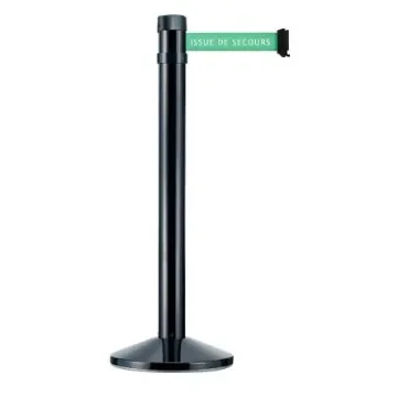 Viso Black Aluminium Barrier Post, 4m, Green Tape - RS4BKSECOURS product image