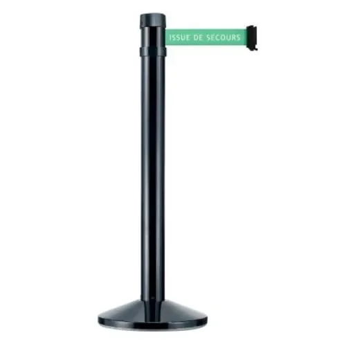 Viso Black Aluminium Barrier Post, 4m, Green Tape - RS4BKSECOURS product image