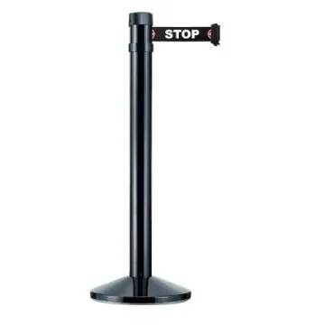 Viso Black Aluminium Barrier Post, 4m, Black Tape - RS4BKSTOP product image