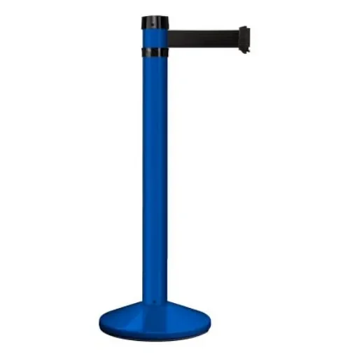 Viso Blue Aluminium Barrier Post, 4m, Black Tape - RS4BUBK product image