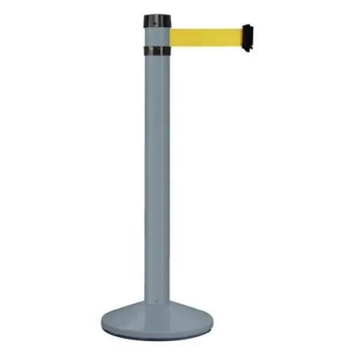 Viso Grey Aluminium Barrier Post, 4m, Yellow Tape - RS4GRJA product image