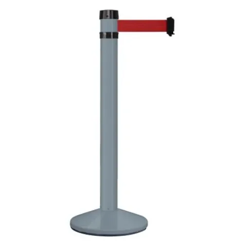 Viso Grey Aluminium Barrier Post, 4m, Red Tape - RS4GRRE product image