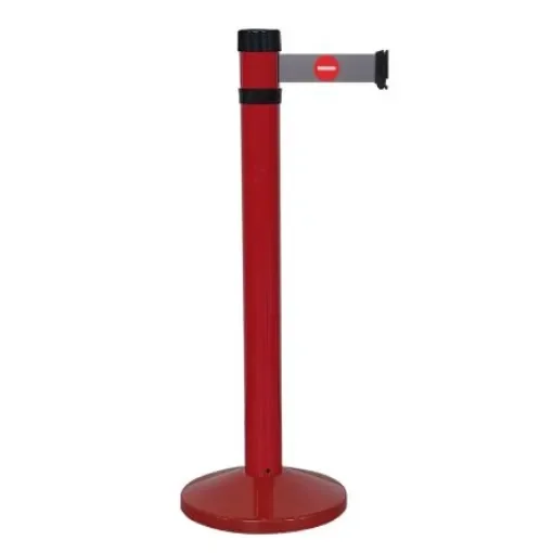 Viso Red Aluminium Barrier Post, 4m, Grey Tape - RS4ROENT product image