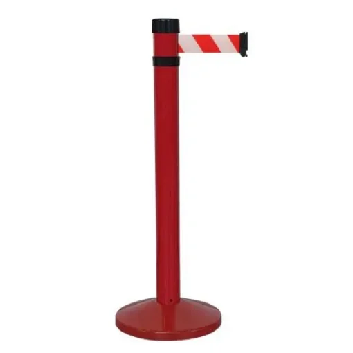 Viso Red Aluminium Barrier Post, 4m, Red, White Tape - RS4RORB product image