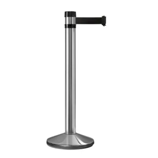 Viso Grey Aluminium Barrier Post, 4m, Black Tape - RS4SRBK product image