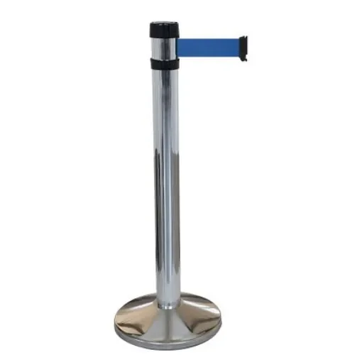 Viso Grey Aluminium Barrier Post, 4m, Blue Tape - RS4SRBU product image