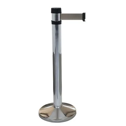 Viso Grey Aluminium Barrier Post, 4m, Grey Tape - RS4SRGR product image