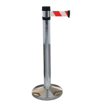 Viso Grey Aluminium Barrier Post, 4m, Red, White Tape - RS4SRRB product image