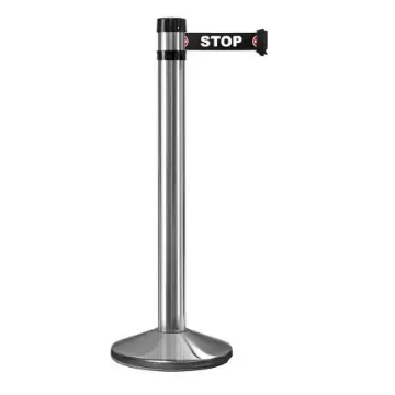 Viso Grey Aluminium Barrier Post, 4m, Black Tape - RS4SRSTOP product image