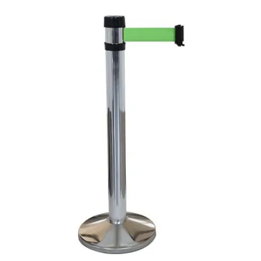 Viso Grey Aluminium Barrier Post, 4m, Green Tape - RS4SRVE product image