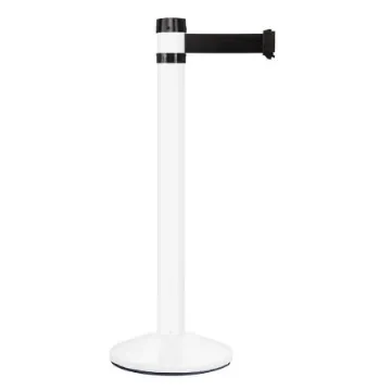 Viso White Aluminium Barrier Post, 4m, Black Tape - RS4WHBK product image