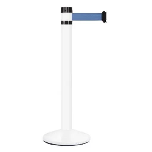 Viso White Aluminium Barrier Post, 4m, Blue Tape - RS4WHBU product image