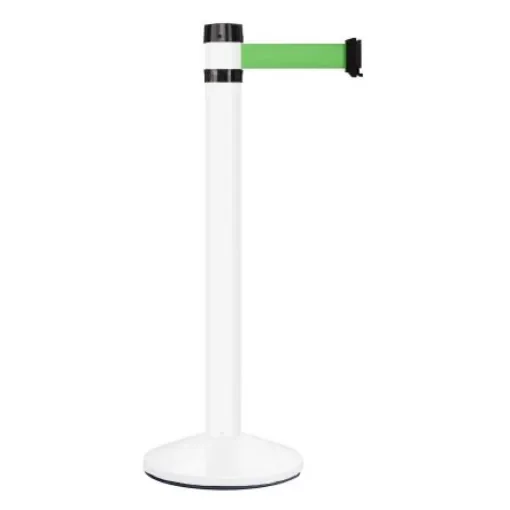 Viso White Aluminium Barrier Post, 4m, Green Tape - RS4WHVE product image