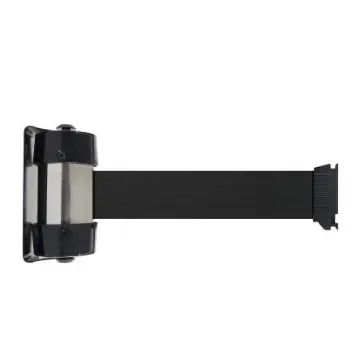 Viso Black Steel Retractable Barrier, 2m, Black Tape - RW20BK product image
