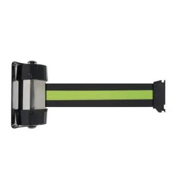 Viso Black & Yellow Steel Retractable Barrier, 4m, Black, Yellow Tape - RW40BYB product image