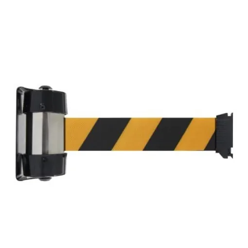 Viso Black & Yellow Steel Retractable Barrier, 4m, Black, Yellow Tape - RW40NJ product image