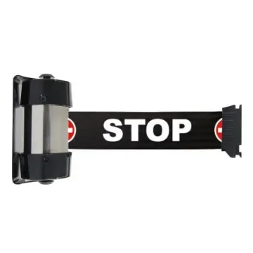 Viso Black Steel Retractable Barrier, 4m, Black Tape - RW40STOP product image