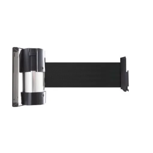 Viso Black Steel Retractable Barrier, 4m, Black Tape - RW410BK product image