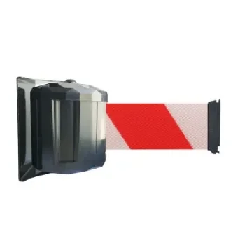 Viso Red & White Steel Retractable Barrier, 10m, Red, White Tape - RWX1100RB product image