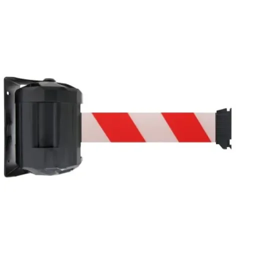 Viso Red & White Steel Retractable Barrier, 2m, Red, White Tape - RWX20RB product image