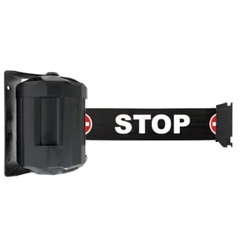 Viso Black Steel Retractable Barrier, 2m, Black Tape - RWX20STOP product image