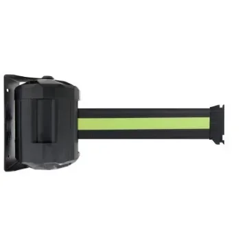 Viso Black & Yellow Steel Retractable Barrier, 4m, Black, Yellow Tape - RWX40BYB product image