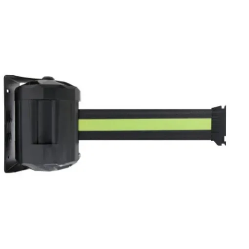 Viso Black & Yellow Steel Retractable Barrier, 4m, Black, Yellow Tape - RWX40BYB product image