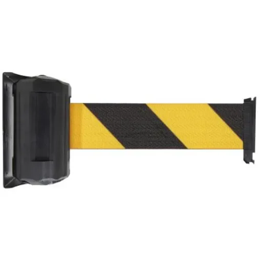 Viso Black & Yellow Steel Retractable Barrier, 4m, Black, Yellow Tape - RWX410NJ product image