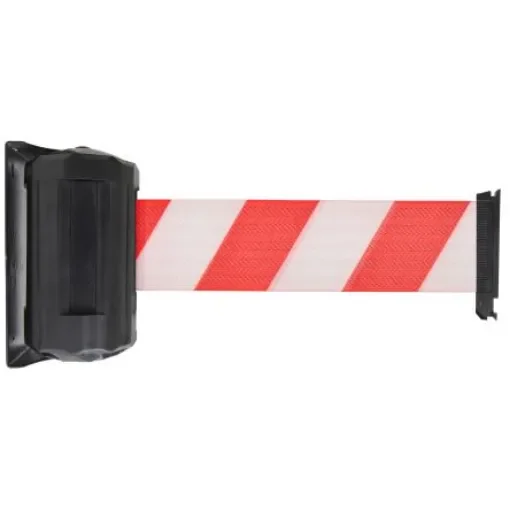 Viso Red & White Steel Retractable Barrier, 4m, Red, White Tape - RWX410RB product image