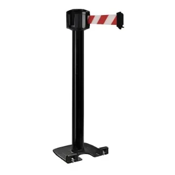 Viso Black Aluminium Retractable Barrier, 10m, Red, White Tape - RXLO1050BKRB product image