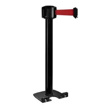 Viso Black Aluminium Retractable Barrier, 10m, Red Tape - RXLO1050BKRE product image