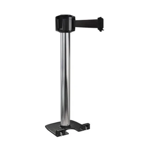 Viso Grey Aluminium Retractable Barrier, 10m, Black Tape - RXLO1050SRBK product image