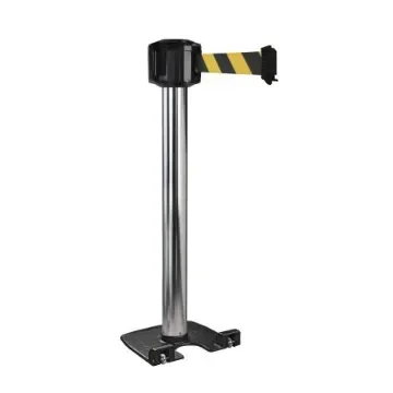 Viso Grey Aluminium Retractable Barrier, 10m, Black, Yellow Tape - RXLO1050SRNJ product image