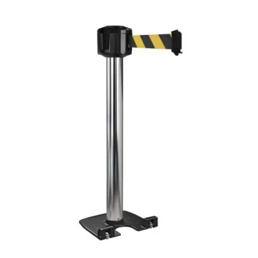 Viso Grey Aluminium Retractable Barrier, 10m, Black, Yellow Tape - RXLO1050SRNJ product image