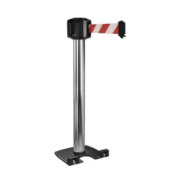 Viso Grey Aluminium Retractable Barrier, 10m, Red, White Tape - RXLO1050SRRB product image