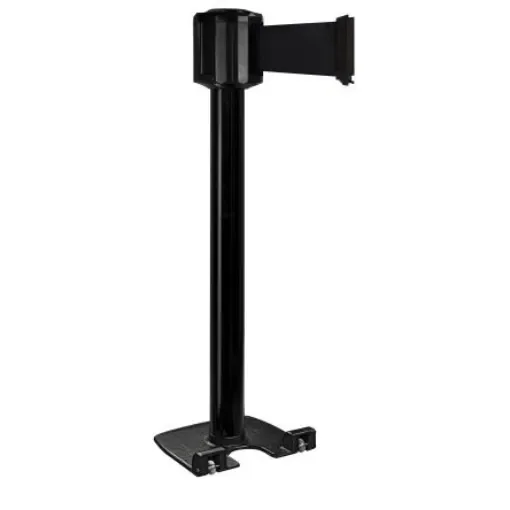 Viso Black Aluminium Retractable Barrier, 10m, Black Tape - RXLO1100BKBK product image