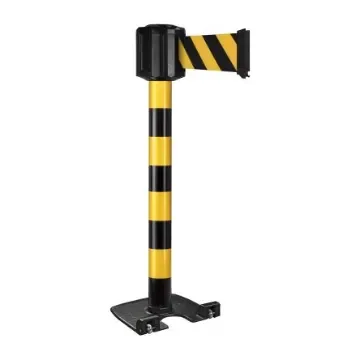 Viso Black & Yellow Aluminium Retractable Barrier, 10m, Black, Yellow Tape - RXLO1100NJNJ product image