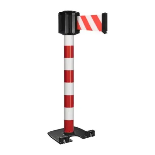 Viso Red & White Aluminium Retractable Barrier, 10m, Red, White Tape - RXLO1100RBRB product image