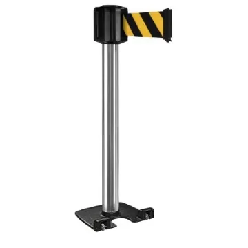 Viso Grey Aluminium Retractable Barrier, 10m, Black, Yellow Tape - RXLO1100SRNJ product image