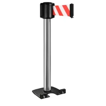Viso Grey Aluminium Retractable Barrier, 10m, Red, White Tape - RXLO1100SRRB product image