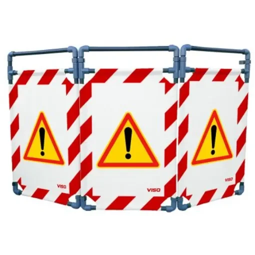 Viso Red & White PVC Folding Barrier - TRAVO100ATT product image
