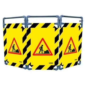 Viso Black & Yellow PVC Folding Barrier - TRAVO100CHAN product image