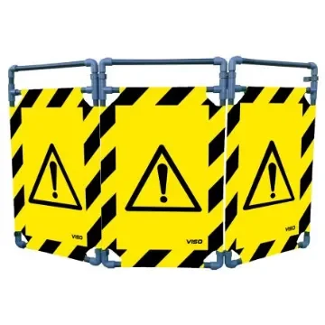 Viso Black & Yellow PVC Folding Barrier - TRAVO100DAN product image