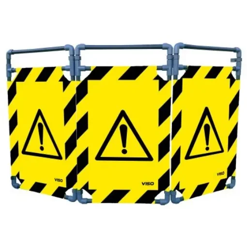 Viso Black & Yellow PVC Folding Barrier - TRAVO100DAN product image