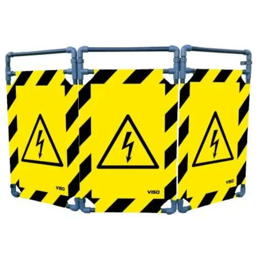 Viso Black & Yellow PVC Folding Barrier - TRAVO100ELEC product image