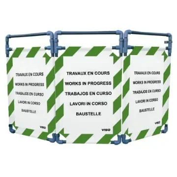 Viso Green/White PVC Folding Barrier - TRAVO100JARD product image