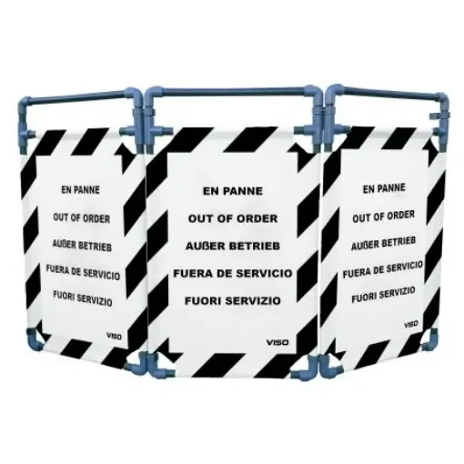 Viso Black/White PVC Folding Barrier - TRAVO100PANE product image