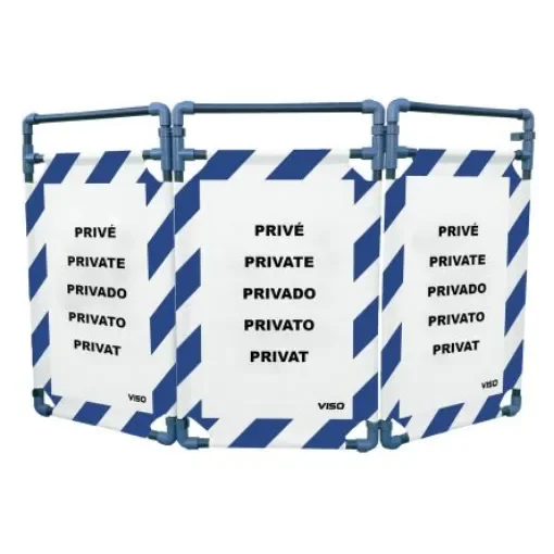 Viso Blue, White PVC Folding Barrier - TRAVO100PRIV product image