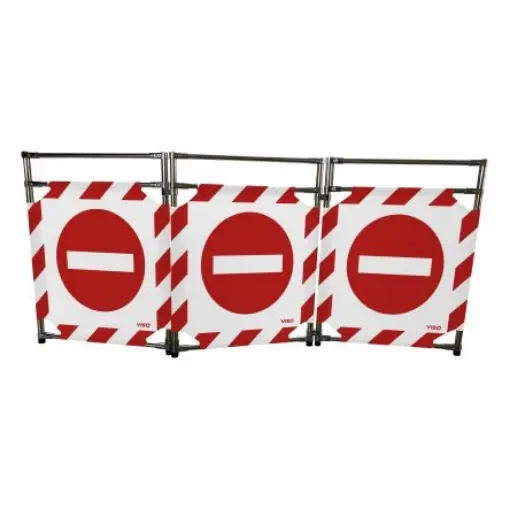 Viso Red & White Stainless Steel Folding Barrier - TRAVO128CLOS product image